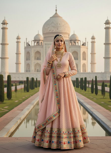 KB 3307 Heavy Faux Georgette Gown With Dupatta Best Wholesale Shop In Surat